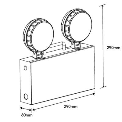 Đèn LED Downlight khẩn cấp Twin Spots Trắng 2.5W 130mm CRI70 5700k