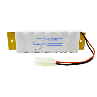SC1800mAh 7.2 V Dấu hiệu lối ra Đèn khẩn cấp Pin Ni Cd có tấm ốp