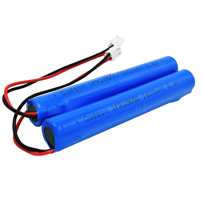 Pin lithium nhẹ khẩn cấp có thể tùy chỉnh LiFePO4 18650 1600mAh Bộ pin 6.4Volt
