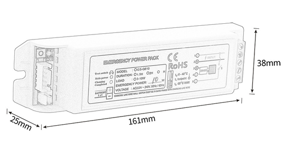 0.05A Bộ đèn khẩn cấp toàn năng GS-Q810 Chuyển đổi 10W Chuyển đổi khẩn cấp