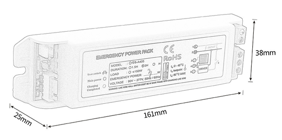 Max 0.35A Power Pack khẩn cấp Bảo trì loại GS-A405 Năng lượng khẩn cấp 1-5W