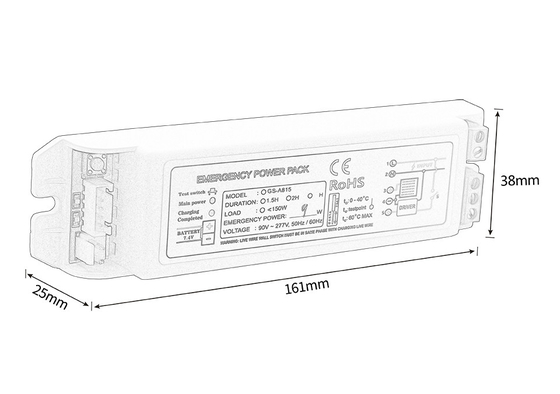 OEM DC 21-100V Emergency Power Pack 6-13W thiết bị chiếu sáng khẩn cấp