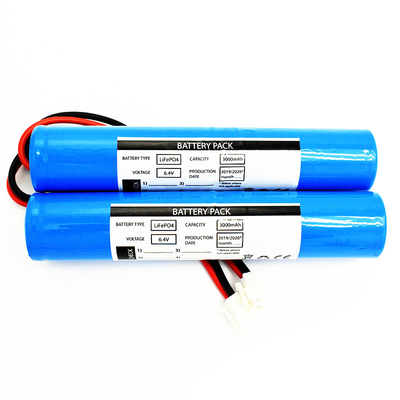 Bộ pin LiFePO4 2x26650 3000mAh 6.4V loại thanh (Điện kết nối JST VH-2P, UL1015 18 #, chiều dài dây là 150mm)