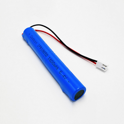 OEM pin chiếu sáng khẩn cấp IFR 18650 1.6Ah 6.4V LiFePO4 Bộ pin đống dài