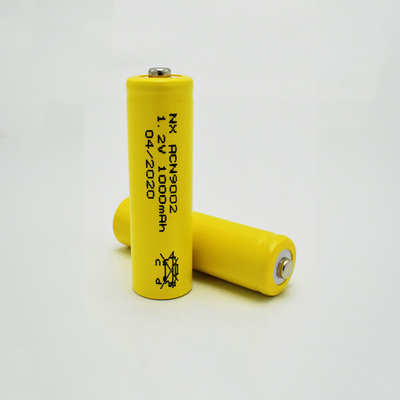 Tế bào pin PVC 1,2 V Nicd màu vàng Loại thanh AA1000mAh có thể sạc lại