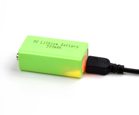 Pin Lithium Sắt khẩn cấp Pin Lithium 500mAh 9V với USB