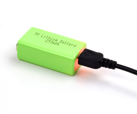 Chiếu sáng khẩn cấp Pin Lithium 9V 250mAh Nhiệt độ thấp với USB
