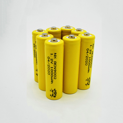 Tế bào pin PVC 1,2 V Nicd màu vàng Loại thanh AA1000mAh có thể sạc lại